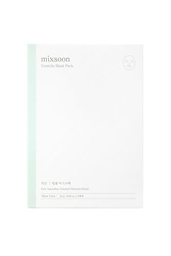 Image of mixsoon Centella Sheet Mask - Deeply Calming & Hydrating Korean Skincare for Irritated, Redness-Prone Skin, Barrier Repair with Panthenol & Glycerin, 5 Masks