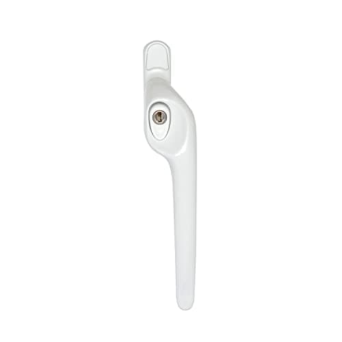 Image of ERA Maxim Offset White Locking Window Handle Right Hand | PVC Windows Handle Replacement | White Handle & Button with Keys