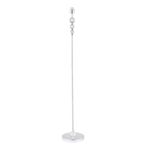Image of Happy Homewares Modern Designer Shiny Chrome Floor Lamp Base with Clear Crystal Glass Faceted Spheres| 1 x E27 11w Maximum | 145cm High