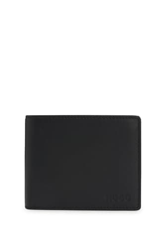 Image of HUGO Mens Subway Trifold Embossed-Logo Wallet in Leather