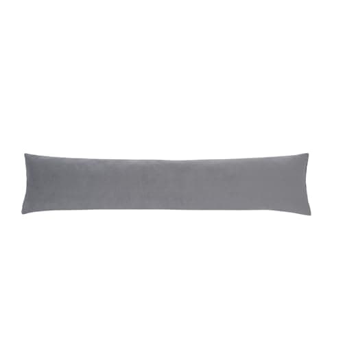 Image of OHS Matt Velvet Draft Excluder Cushion, Soft Door Stopper Decorative Cold Air Wind Blocker for Living Rooms, Bedrooms, Kitchens, Grey 90 x 20cm