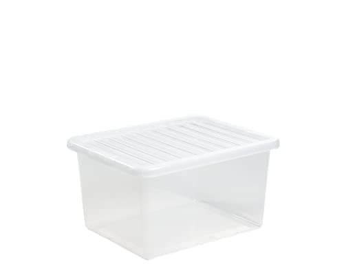 Image of Wham Storage Pack of 1-37 Litre Crystal Plastic Storage Boxes with Lids