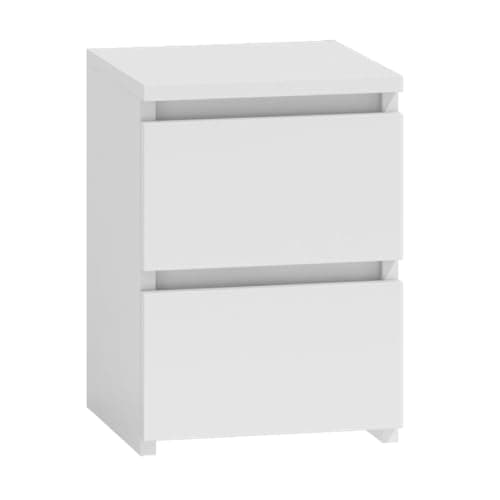 Image of WHATSIZE ENTERPRISE – Moderna – Small Chest of Drawers – Contemporary 2 Drawer Wood Bedside Table & Night Stand - Office, Lounge & Bedroom Furniture Storage Cabinet, White