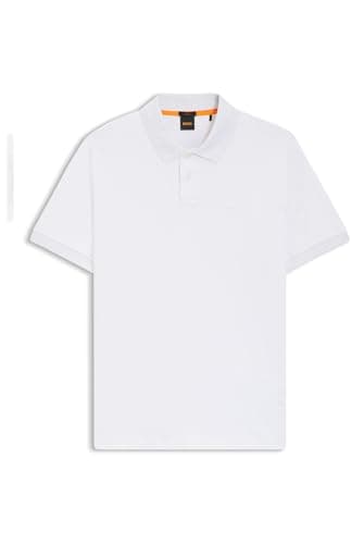Image of BOSS Mens Passenger Stretch-Cotton Slim-fit Polo Shirt with Logo Patch
