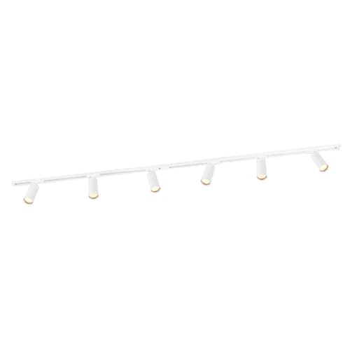 Image of Ledvion - Track Lighting, 2m, 1-Phase, Without GU10 Light Source, White, 6 Spotlights, Ceiling Lights, gu10 led Bulbs, Kitchen Lights Ceiling, Extendable & Flexible