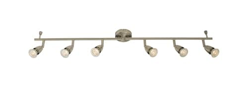 Image of Saxby Amalfi 50W 6 Light Satin Nickel Decorative Commercial Domestic Adjustable Spotlight Bar
