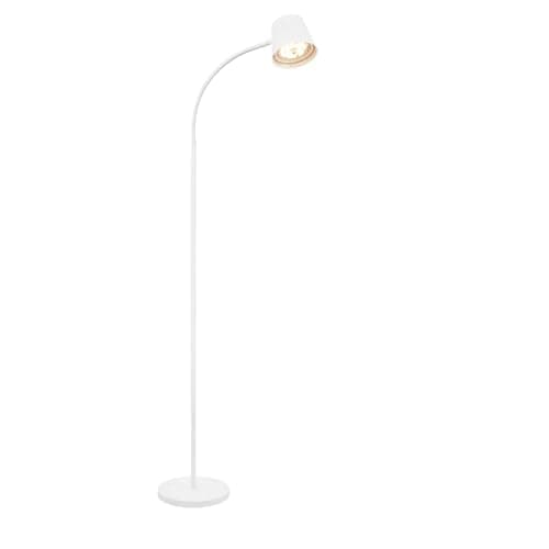 Image of BRILONER - LED Floor Lamp, Cordless, Touch Control Reading Light, Flexible Spotlight, Dimmable, Rechargeable, Replaceable Battery & Light Source, Standing Lamp, Living Room Tall Lamp, 126.5cm, White