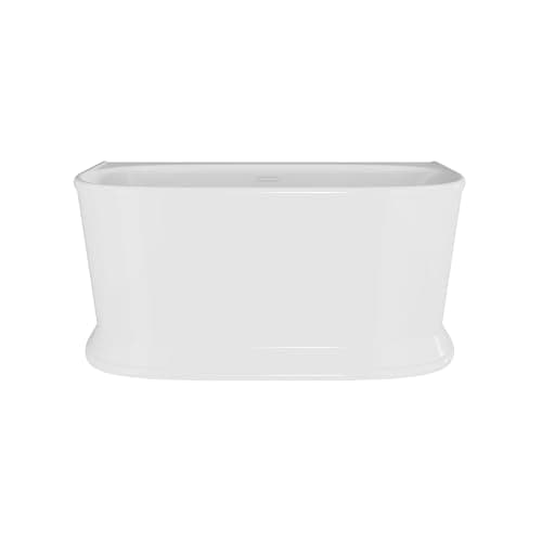 Image of Balterley 1500 x 740mm Oval Shower Bath with Legs, Waste & Overflow, Back to Wall Double Ended Back to Wall Gloss White Soaking Shower Bath, Acrylic Baths, Adjustable Leg Set (White)