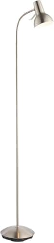 Image of National Lighting Amalfi Standing Floor Lamp - Satin Chrome Finish - Flexible Gooseneck Task Floor Reading Lamp - Rocker On/Off Switch - Tall Indoor GU10 LED Floor Lamp (Bulb Included)