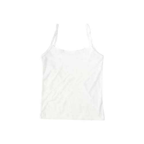 Image of Girls Sleeveless Camisole for Toddler Baby Solid Sleeveless Undershirts Cami Scoop Neck Undershirts Teen Sleeveless Spaghetti Strap Crop Tank Top for Dancewear (White, 7-8 Years)