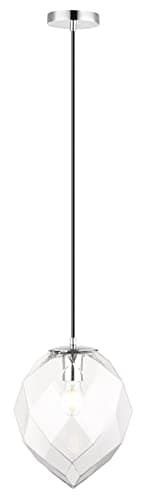 Image of Impex Zoe 1 Light Clear Glass Black