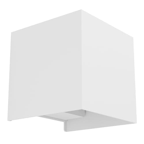 Image of Eglo LED Indoor wall lightValmontone, wall lamp Cube with indirect up and Down Light, wall uplighter for Bedroom and Living Room, White Metal, Warm White, 10 x 10 cm