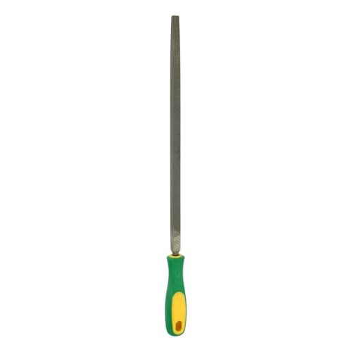 Image of sourcing map 12" Square Bastard Cut File Double Cut Teeth Bastard Metal File High Carbon Steel T12 with Plastic Handle for Metal Wood Finishing Roughing Shaping, Grey/Yellow-Green