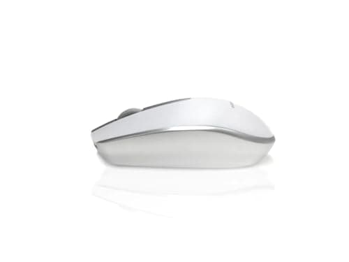 Image of Accuratus M100 Multidevice Wireless - Multidevice Dual Bluetooth 5.1 & RF 2.4Ghz Wireless Full Size Mouse - Silver & White