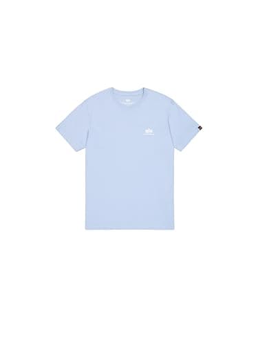 Image of Alpha Industries Basic T Small Logo T-Shirt for Men Light Blue
