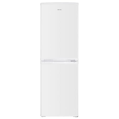Image of HYE Fridge Freezer - Small 50/50 Freestanding Fridge Freezer, 144cm Height, 48cm Width, 142 Litre Capacity, Suitable For Apartments & Couples, Compact Design For Small Kitchens, White