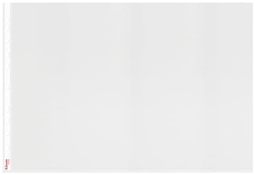 Image of Esselte Quality Plastic Punched Pocket A3 Landscape, Clear Matt Finish, Top Open, 85 Micron Polypropylene, Box of 50, 55230
