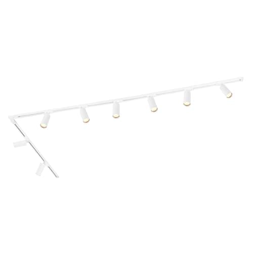 Image of Ledvion - Track Lighting, 3m, 1-Phase, Without GU10 Light Source, White, 8 Spotlights, Ceiling Lights, gu10 led Bulbs, Kitchen Lights Ceiling, Extendable & Flexible