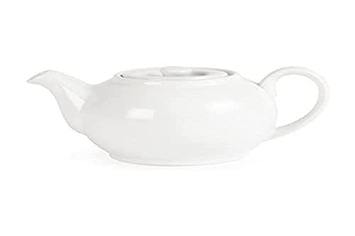 Image of Olympia White Ware Teapots 426Ml 15Oz Porcelain Infuser Innovative Design 4pc