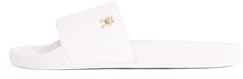 Image of Tommy Hilfiger Women’s Elegant Monogram Pool Slides, Beige (Ancient White), 5