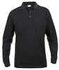 Image of Mens pure cotton long sleeve polo shirt, classic cut, medium weight, 11 verdant colours, XS-5XL (M, Black)