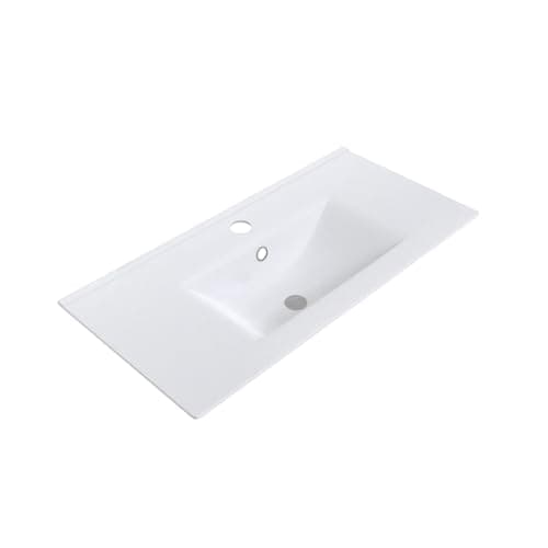 Image of 800mm Modern White Slim Ceramic Inset Basin