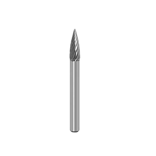 Image of MACHSWON Carbide Die Grinder Bits Grinding Head Diameter 6mm,1/4" Shank Single Cut Tungsten Steel Rotary Burr Carving Tools for Woodworking Grinding,Metal Polishing,Engraving G0618M06