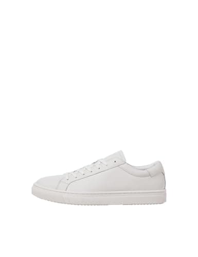 Image of Jack & Jones Men's Jfwradcliffe Leather Noos Trainers, White, 8 UK