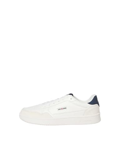 Image of JACK & JONES Bounce Polyurethane Men's White/Navy Blazer Trainers - UK 10