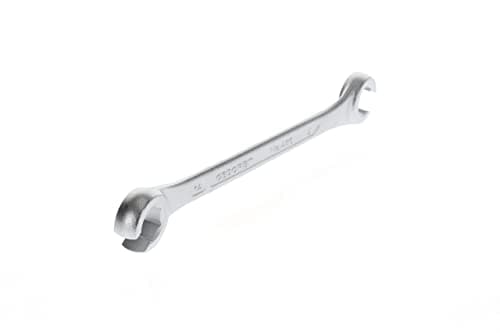 Image of GEDORE Double-ended ring spanner open, AF 12+14 mm, 15° angled, Hex, For brake lines, Spanner, 400 12X14
