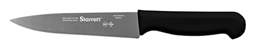 Image of Starrett Professional Stainless Steel Chefs Kitchen Knives - Narrow Triangular Profile - 6-inch (150mm) - Black Handle