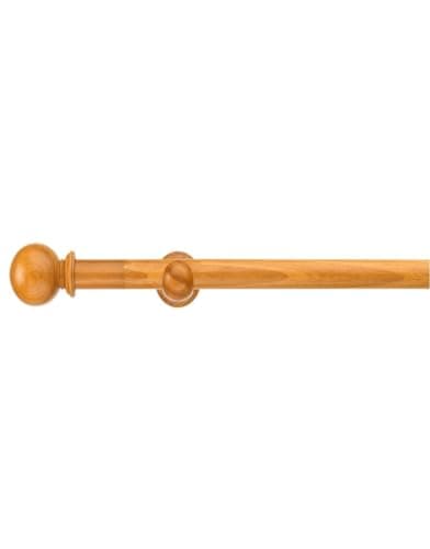 Image of ABC Decor 28mm Naturals Eyelet Wooden Wood Curtain Pole, Ball Finials, Antique Pine, 180 cm