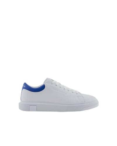 Image of Armani Exchange ActionLeather,sidelogo,Laceup, MAN Sneaker, OP.White+MAZAR.Blue,