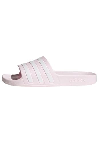 Image of adidas Women's Adilette Aqua Slides, Almost Pink/Cloud White/Almost Pink, 4 UK