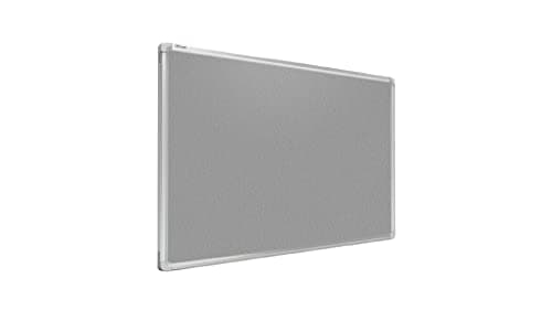 Image of ALLboards Felt Noticeboard with Aluminium Frame 180x120cm, Textile Push pin Bulletin Board Grey