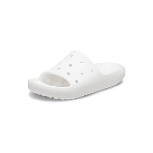 Image of Crocs Unisex Adults,Classic Slide v2, White, 8 UK Men/ 9 UK Women