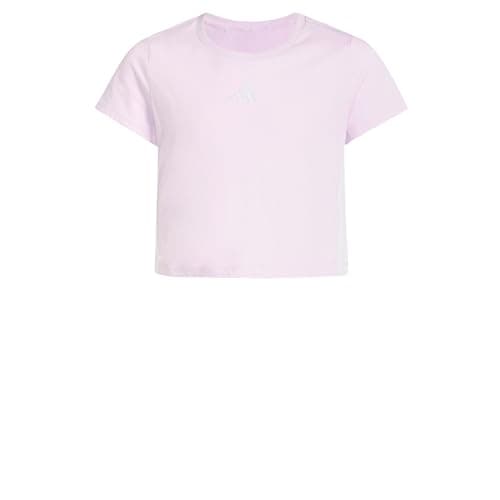 Image of adidas Girl's Essentials Logo T-Shirt, ice Lavender/White, 11-12 Years
