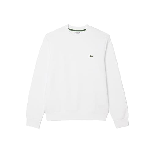 Image of Lacoste Men's Classic Fit Fleece Sweatshirt, White, Small