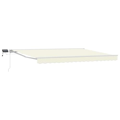Image of vidaXL Cream 4 x 3.5 m Polyester with PU coating, Adjustable Sun Awning, Outdoor Canopy, LED Shade, Modern Garden Umbrella, Weather-Resistant Terrace Protection