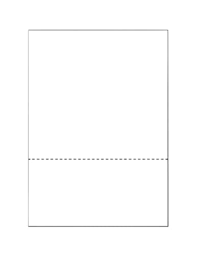 Image of Limited Papers (TM) 8.5x11 Perforated Paper, Variety of Perforation Sizes and Colors, for Forms, Tickets, Postcards, Business Cards. (White, 2 up – 3.5” from bottom)