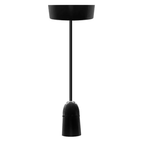 Image of Evoges Black Ceiling Rose - E27 Pendant Set Light Fittings Ceilings, 100W T2, BS EN 60238-6 Inch 150mm, Durable Plastic, Black