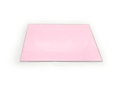Image of Clear Glass Chopping Board with Pastel Pink Print - Size 40cm x 30cm - Non Slip Glass Worktop Savers for Kitchen - Great Worktop Protector for Any Food prep