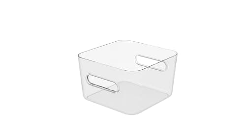 Image of SmartStore Square M Storage Container 3.6 L | Clear | Kitchen, Bathroom, Office, Pantry, Fridge Organizer | Bin with Handles | Food Safe and BPA Free | 10 Year Guarantee | L20 x W20 x H12 cm