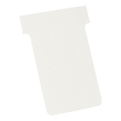 Image of Nobo T-Cards 160gsm Tab Top 15mm W60x Bottom W48.5X Full H85mm Size 2 White Ref 2002002 [Pack 100] + Free Finchley Refill Pen