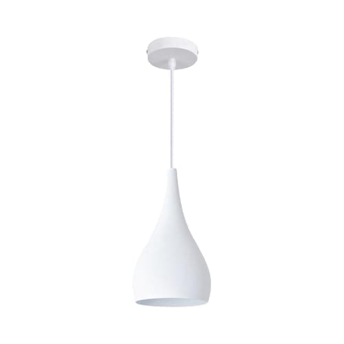 Image of Simple Lighting® White Teardrop LED Pendant Light | Modern Minimalist Hanging Lamp | Stylish Ceiling Fixture for Kitchen Island, Dining Room | Integrated LED | 2 Year Warranty