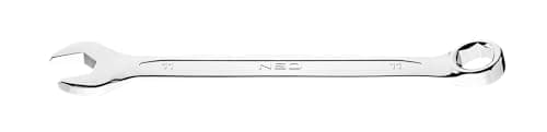 Image of The Combination Spanner 11 mm, Hexagonal Ring, from Neo. The Open Part of The Wrench has profiled jaw Parts, which When Used Four Points of Contact with a hex Bolt or nut b