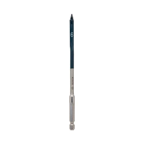 Image of Bosch Professional 2608595481 Selfcut Speed Flat Drill Bit, Hex Shank, 6mm x 152mm, Blue