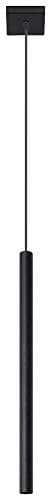 Image of SOLLUX lighting Pastelo Ceiling Pendant Light with 1 Spotlight - Ceiling Light Living Room Pendant Light Dining Room Lamp - Kitchen Light Powder-Coated Steel in Black 8 x 8 x 100 cm