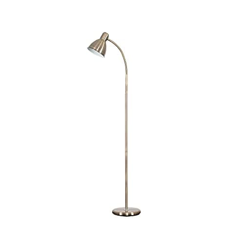 Image of MiniSun | Modern Antique Brass Adjustable Floor Lamp | Floor Lamps & Torchieres, Home Décor & Improvement Essential | Includes 6W LED Bulb [6500K Cool White]