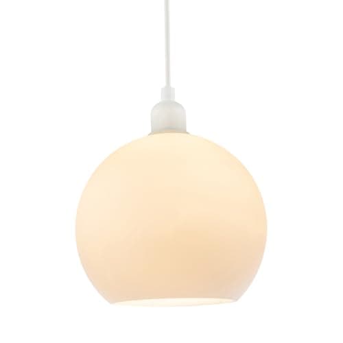 Image of Simple and Classic Opal White 20cm Glass Globe Ball Pendant Lighting Shade | 17cm x 20cm | for Kitchen Dining Room Bar Restaurant etc by Happy Homewares